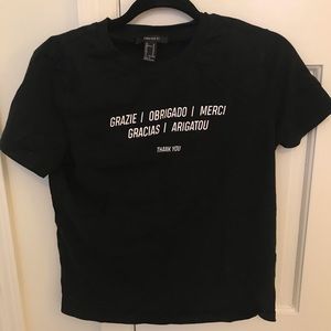 “Thank you” language graphic tee